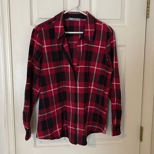 Ladies Lee Fleece button down “flannel” top
